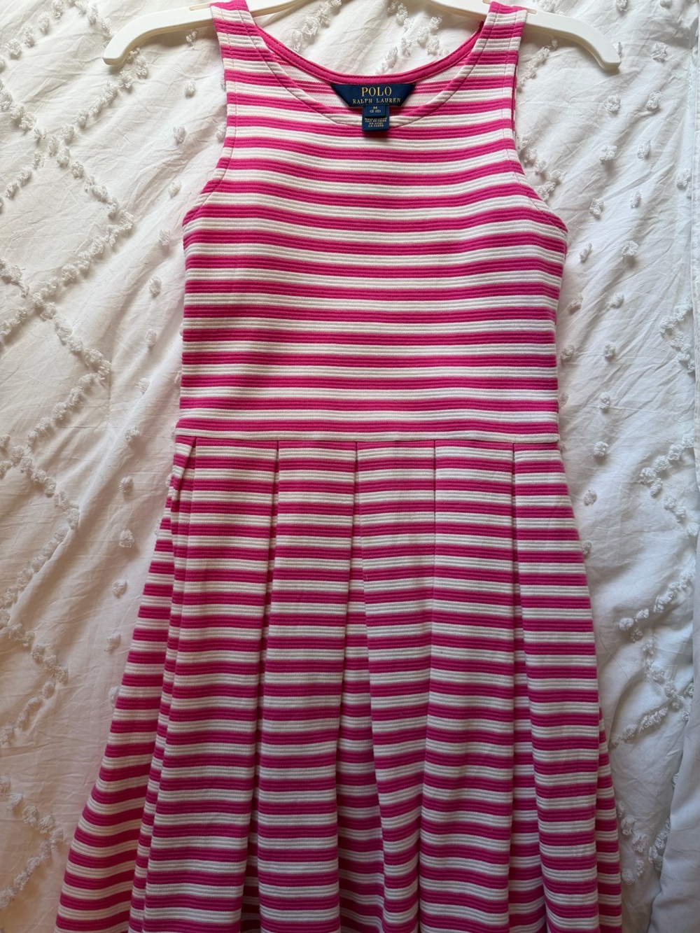 Polo by Ralph Lauren Pink and White Striped Sleeveless Tank Dress